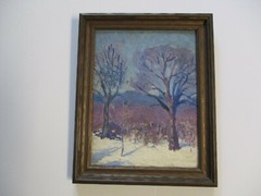 SMALL GEM SIGNED MW ANTIQUE AMERICAN IMPRESSIONIST PAINTING LANDSCAPE 1910’S OLD