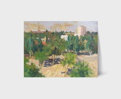 Oil painting View Ukrainian painter Unframed Decor original landscape art