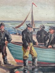 Impressionist Fisherman at the Beach Sea Baltic North Sea Fishing Skagen Denmark