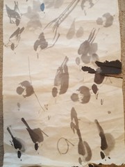 Asian Style Watercolor On Rice Paper 12″ X 55″ Hand painted Vintage Bamboo Art