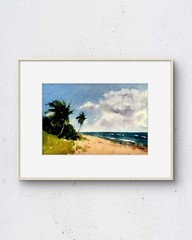 Playa Del Carmen 10×6 Original Watercolor Painting on Paper Signed by Artist