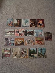19pc Vintage „Masters on Canvas“ Mini Art Prints, WSP Famous Gallery Wall Set