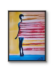 ORIGINAL ACRYLIC PAINTING 12×16 SURREAL FIGURE ABSTRACT WALL ART HAND PAINTED