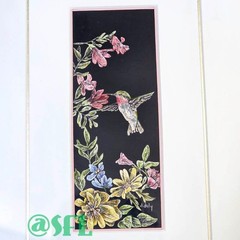Original Art Hummingbird Flowers By Deana Daly Signed Matted And Framed Cottage