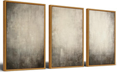 Extra Large Handmade Textured Canvas Art Set, 3 Pcs Neutral Abstract Decor