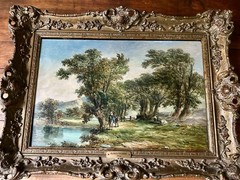 British James Peel 8″ x 12″ signed/framed oil landscape painting on canvas
