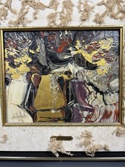 Original 1972 L Hutsaliuk Oil Painting Impasto Abstract Signed Framed
