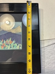 Angell Signed Watercolor Painting of Mountain Landscape with Wildflowers