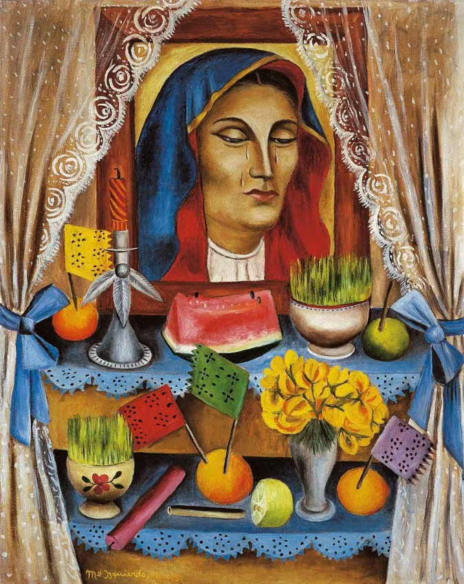 María Izquierdo Signed Handmade Oil Painting on Canvas 16×24 in Mexican Art..