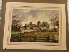 Vintage Spring Farm Scene Litho Picture 14 X 18 By H. C. Walcott