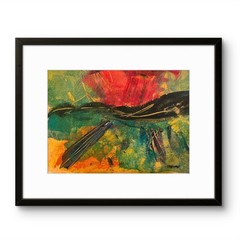 R Stevens 9×12 Original Acrylic Colorful Abstract Landscape Expressionist