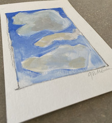 Original Acrylic Painting Cloud Study Blue Skies Collect Signed Fine Art