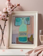 Original Murillo Painting | Soju and Pear | 11×14″ | Oil on Board | Signed