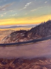 Original Oil Painting Sunset Art Sky Clouds Landscape Colorado Mountains Mikah