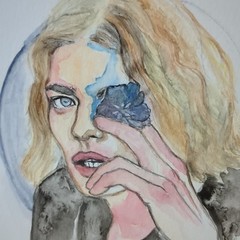 Original Watercolor Painting Man Portrait Study 9×6 by JJ