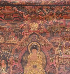 BUDDHA LIFE /WHEEL OF LIFE MANDALA ORIGINAL MASTERPIECE TIBETAN THANGKA PAINTING