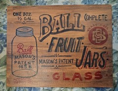 Original Art Painting Ball Mason Jar Crate Unframed Signed David Stock 11×14