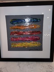 Framed 13 Inch Original Signed Modern Abstract Acrylic Oil Painting New w/ COA