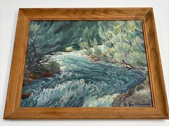 ANTIQUE LANDSCAPE PAINTING AMERICAN RIVER 1930’S GARDNER Listed IMPRESSIONIST