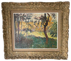 MORTON JOHNSON American Impressionism Summer Countryside Oil Painting 1910’S