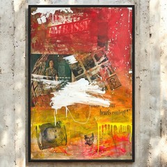 Original Mixed Media Abstract Modern Art Painting 24×36 „Embassy“ Signed