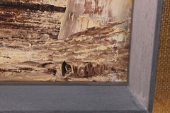 Old World City Village Mediterranean Street Scene Oil Painting On Board Signed