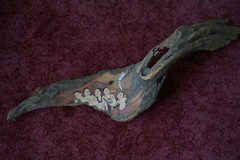 Vintage Hand Painted Mongolian Style Miniature on Wood