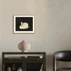 Vintage Framed Wall Art for Living Room, Vintage Swan Canvas Oil Painting for Ba
