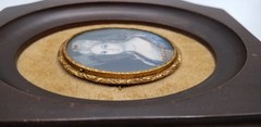 Antique Hand-painted Miniature Portrait of a Woman