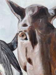 Oil Painting Original Canvas Animals Horses Nature Realistic Farm Impressionism