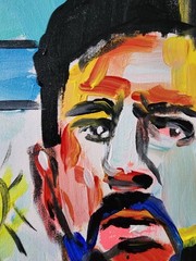 Original Argentina Lionel Messi Canvas Neo Expressionist Art Decor 11×14