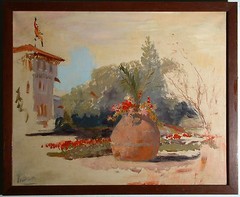 Garden Landscape Study – Kraus? Signature remnants.