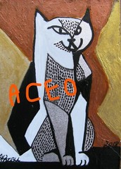 A283 ORIGINAL ACRYLIC ACEO PAINTING BY LJH „MOM,CURLY,LARRY,MOE