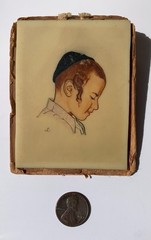 Mid 20th Century Judaica Bezalel School Style Hebrew Miniature Painting 1950s