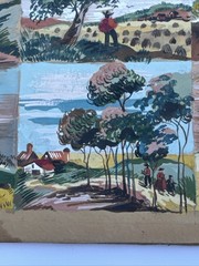 ANTIQUE WPA ERA PAINTING FARM FARMING FARMER HAY RIDE LISTED FAMOUS ALEXANDER