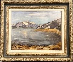 Hans Bandi (Swiss), VTG c 1951 Orig. Impressionist O/C „Lake Thun“ Signed/Dated!