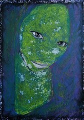 Portrait – Abstract Modern Art – Oil Chalk A4 Paper – Modern Art