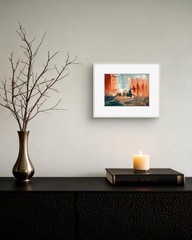 Daylight 7×5 Original Watercolor Painting Urban Landscape Fine Art Wall Decor