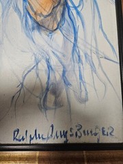 Large Expressionist Abstract Figure Painting Ralph Augsburger 100cm