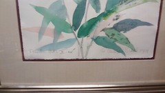 1989 MAUI HAWAII artist MARGARET BEDELL signed framed ARTWORK- FAMILLE VERTE IV