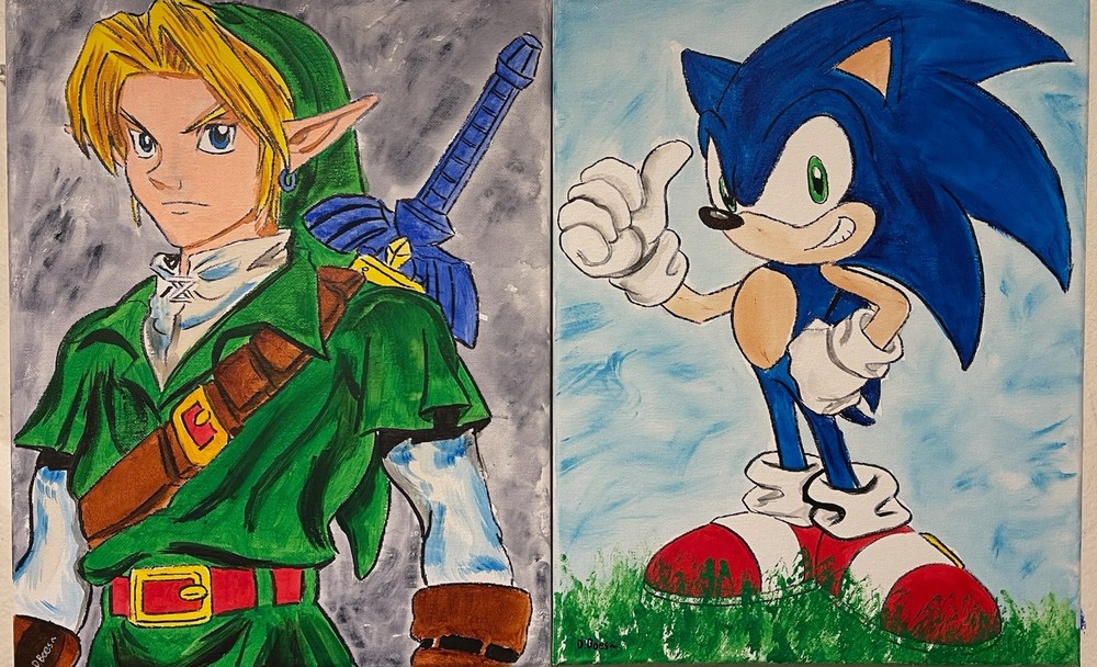 Seasoned Art Legend Of Zelda Sonic The Hedgehog hand painted fan art video games