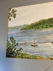 “A Quiet Afternoon On The Ohio At Viking Club” Watercolor By Martin Lohs