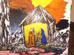 Roberto Capocasa – Basilica Di Norcia And Nativity‘ Painting Acrylic On Linen