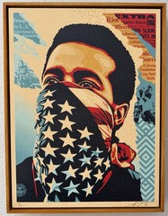 Shepard Fairey “American Rage” Print on Wood – 3/6 – Obey Giant