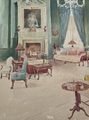 ANTIQUE INTERIOR PAINTING BY CARY 19TH TO 20TH CENTURY HEIRLOOMS ILLUSTRATION