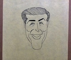 Original 1930s Ink Caricature of Ray Milland by Disney Artist T Hee (1911-1988).