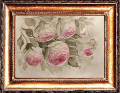 Flowers PINK POSES Original Artwork Modern Painting Floral Landscape Art Gift A5