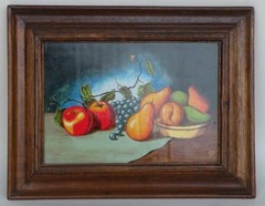 Fruit on Table with Bowl painting, hand made in Peru by R Furniture