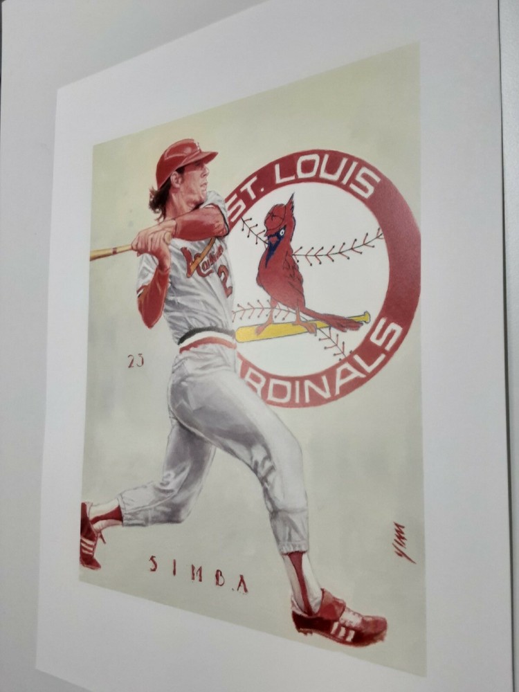 TED SIMMONS HOF St Louis Cardinals LIMITED EDITION original fine art PRINT mlb