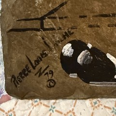 Vintage 1979 New Orleans Painted Slate Wall Art Artist Pierre Louis Laiche